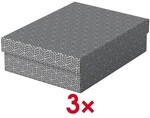 Esselte 3er-Set Archivbox &raquo;Home M&laquo; flach grau, 26.5x10x36 cm