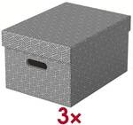 Esselte 3er-Set Archivbox &raquo;Home M&laquo; grau, 26.5x20.5x36.5 cm