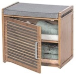 Wenko Schuhbank mit Sitzpolster &raquo;Bahari Bambus&laquo; 2 B&ouml;den braun, 50x45x33 cm