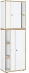 VCM Schiebet&uuml;renschrank &raquo;Salia&laquo; 5 OH mittel wei&szlig;, 60x183x32 cm