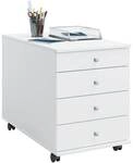VCM Rollcontainer &raquo;Lona&laquo; 3 Sch&uuml;be 1 Utensilo 75 cm tief wei&szlig;, 41.5x57x75 cm