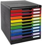 EXACOMPTA Schubladenbox &raquo;Modulo Iderama&laquo; 10 Sch&uuml;be mehrfarbig, 28.8x32x35 cm