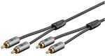 goobay Audio-Kabel Cinch silber / schwarz 3 m silber