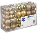 relaxdays Weihnachtskugeln 100er Set gold