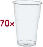 Papstar Einweg-Trinkbecher 0.4 L pure 70 St&uuml;ck transparent, 9.5x13.2x9.5 cm