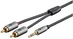 goobay Adapterkabel 3,5 mm Klinke/Cinch silber / schwarz 2.0 m silber
