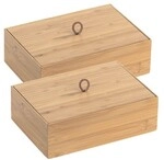 Wenko 2er-Pack Bambus Box &raquo;Terra L&laquo; mit Deckel braun