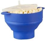 relaxdays Popcorn Maker aus Silikon blau