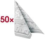 Papstar Servietten &raquo;ROYAL Collection Ornaments&laquo; grau 3-lagig 50 St&uuml;ck blau,...