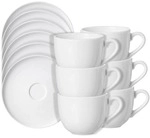 Ritzenhoff & Breker 12-tlg. Kaffeetassen-Set mit Untertassen &raquo;Skagen&laquo; wei&szlig;,