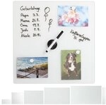relaxdays Glas-Magnetboard 40 x 40 cm wei&szlig;