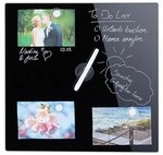relaxdays Glas-Magnetboard 40 x 40 cm schwarz
