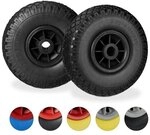 relaxdays 2er-Set Sackkarrenrad Vollgummi schwarz