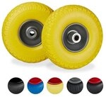 relaxdays 2er-Set Sackkarrenrad Vollgummi 3.00-4 Zoll mit Stahlfelge grau