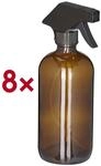 relaxdays 8er-Pack Glas-Spr&uuml;hflaschen 500 ml