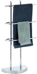 relaxdays Handtuchhalter Chrom dreiarmig 83 x 40 x 18 cm silber