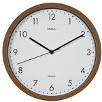 MAUL Wanduhr MAULgrain dark wood 300 mm schwarz
