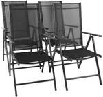 VCM Gartenst&uuml;hle im 4er-Set grau, 56x105 cm