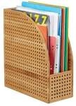 relaxdays Stehsammler Bambus A4 braun, 26.5x30.5x12 cm