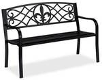 relaxdays Gartenbank mit Fleur de Lis Motiv