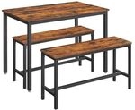 VASAGLE Sitzgruppe 110 cm 4-Fu&szlig;-Gestell schwarz, 110x75x70 cm