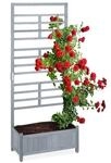 relaxdays Pflanzkasten mit Spalierwand 171 x 71,5 x 32 cm grau grau