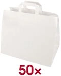 Papstar 50 St&uuml;ck Papier-Tragetaschen &raquo;32 x 27 cm&laquo; wei&szlig;, 32x27 cm