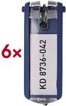 Durable 6er-Pack Schl&uuml;sselanh&auml;nger &raquo;Key Clip&laquo; blau
