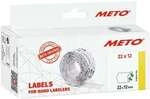 METO 6x 1000 Preisauszeichner-Etiketten (22 x 12 mm) wei&szlig;
