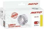 METO 6x 1000 Preisauszeichner-Etiketten - permanent (22 x 12 mm) rot