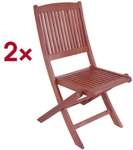 Garden Pleasure 2-tlg. Garten-Klappstuhl-Set &raquo;Stockholm&laquo; braun, 48x90 cm