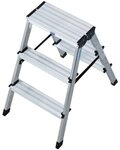 Krause Doppelleiter &raquo;MONTO Dopplo&laquo; 2x 3 Stufen silber, 72 cm