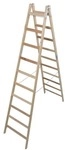 Krause Holz Doppelleiter &raquo;STABILO&laquo; 2x 10 Sprossen braun, 280 cm