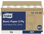 Tork 6 Endlosrollen wei&szlig;e Papierhandt&uuml;cher 2-lagig (wei&szlig;, perforiert, 20 cm x 160