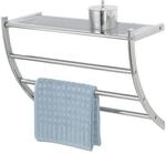 Wenko Wandregal mit Handtuchhalter &raquo;Pescara&laquo; silber, 56x46x21.5 cm