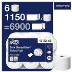 Tork Toilettenpapier &raquo;SmartOne&reg;&laquo; T8 System 2-lagig - 6 Rollen wei&szlig;