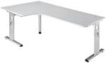 HAMMERBACHER Winkelschreibtisch &raquo;O-Line&laquo; grau, 200x82x120 cm