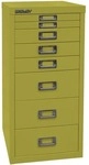 Bisley Schubladenschrank &raquo;MultiDrawer&laquo; A4, einbahnig, 8 Sch&uuml;be gr&uuml;n, 27.9x59x38