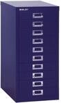 Bisley Schubladenschrank &raquo;MultiDrawer&laquo; A4, einbahnig, 10 Sch&uuml;be blau, 27.9x59x38
