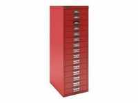 Schubladenschrank »MultiDrawer« A4, einbahnig, 15 Schübe rot, Bisley, 27.9x86x38