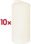 Papstar 10er-Pack Stumpenkerze &Oslash; 40 mm wei&szlig;