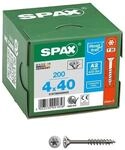 SPAX Universalschrauben T20 Senkkopf Edelstahl A2 4 x 40 mm 200 St&uuml;ck silber