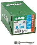 SPAX Universalschrauben T20 Senkkopf Edelstahl A2 5 x 90 mm 100 St&uuml;ck silber