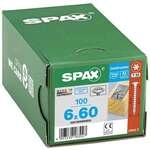 SPAX Holzbauschrauben T30 Tellerkopf Edelstahl A2 6 x 60 mm 100 St&uuml;ck silber