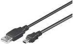 goobay USB-Kabel USB 2.0 A/Mini USB 2.0 B schwarz 1.8 m schwarz