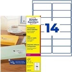 Avery Zweckform Adress-Etiketten &raquo;L7563-25&laquo; transparent 99,1x38,1 mm 350 St&uuml;ck