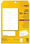 Sigel Adress-Etiketten wei&szlig; 99,1 x 38,1 mm 350 St&uuml;ck wei&szlig;