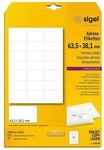 Sigel Adress-Etiketten wei&szlig; 63,5 x 38,1 mm 525 St&uuml;ck