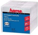 Hama CD/DVD/Blu-ray-Doppelh&uuml;llen &raquo;Slimline&laquo; transparent, 12.5x14.2x0.52 cm