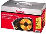 Hama CD/DVD/Blu-ray-Leerh&uuml;llen &raquo;Slimline&laquo; - 50er-Set transparent, 12.5x14.2x0.52
